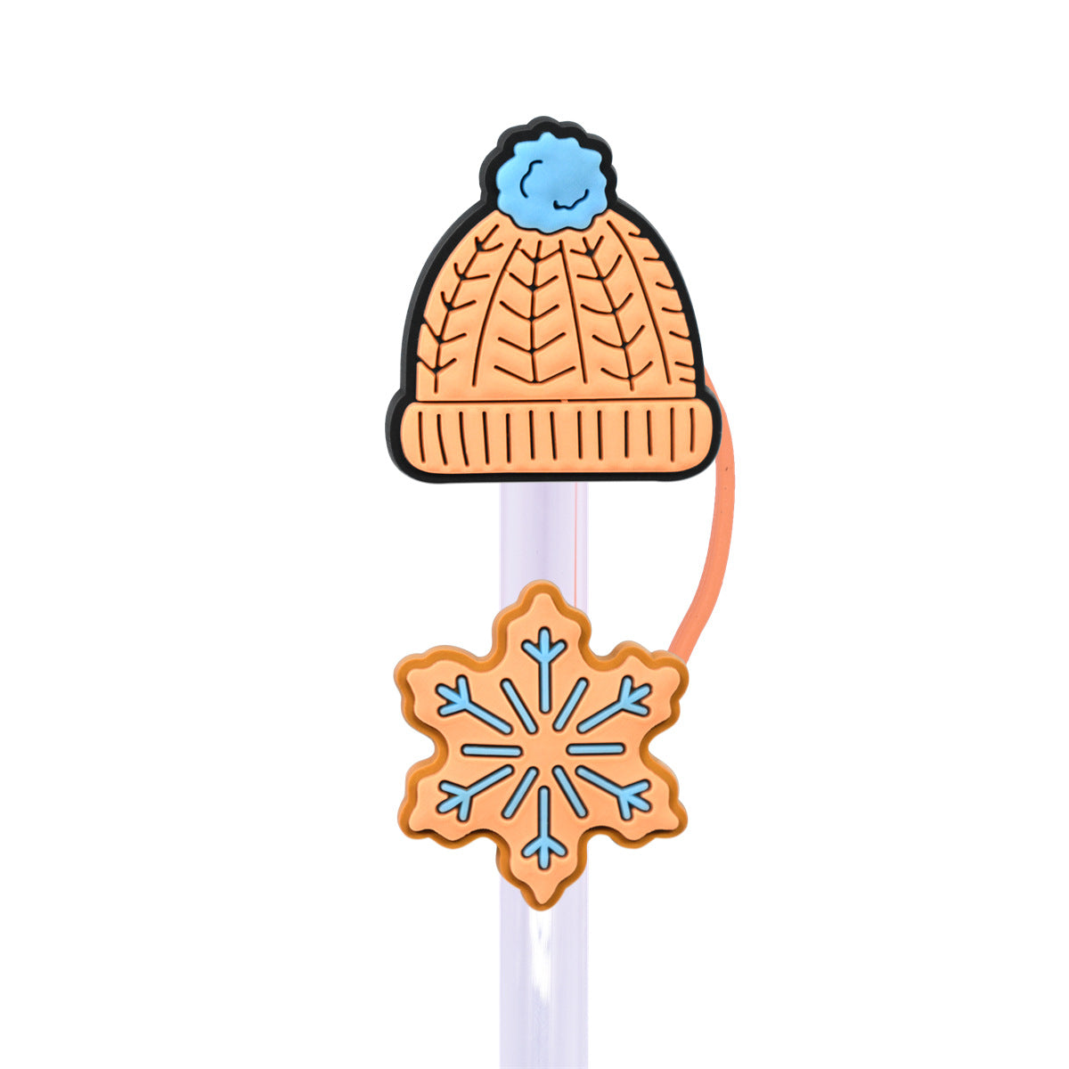 Wholesale Random 100pcs Christmas and Winter Series Soft Rubber Straw Stoppers